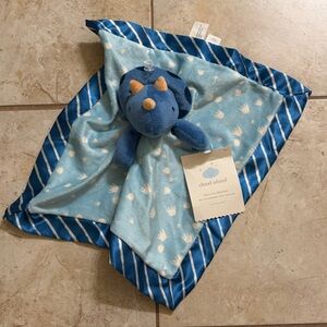 Cloud Island Blue Dinosaur Security Blanket Lovey NWT
